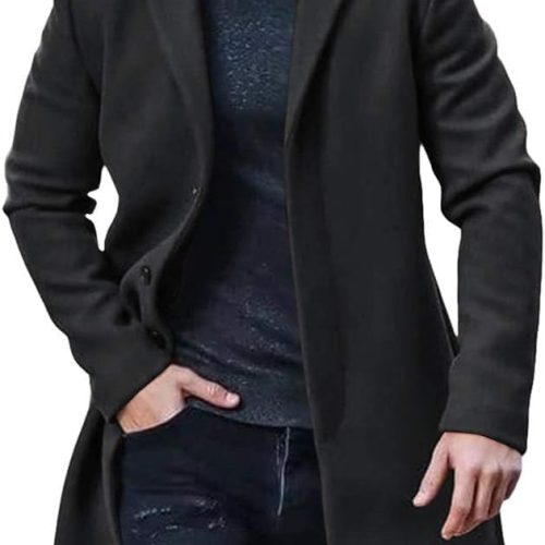 Men's Slim Fit Single Breasted Trench Coat
