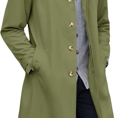 Men's Slim Fit Lightweight Lapel Long Trench Coat