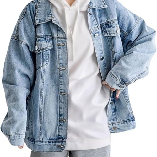 Women's Oversized Boyfriend Loose Denim Shacket